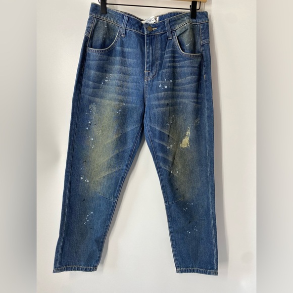 Wildfox Jeans Baggy Crop Paint Splattered  in Da Vinci SZ 26  NEW - Picture 6 of 12